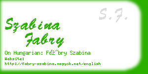 szabina fabry business card